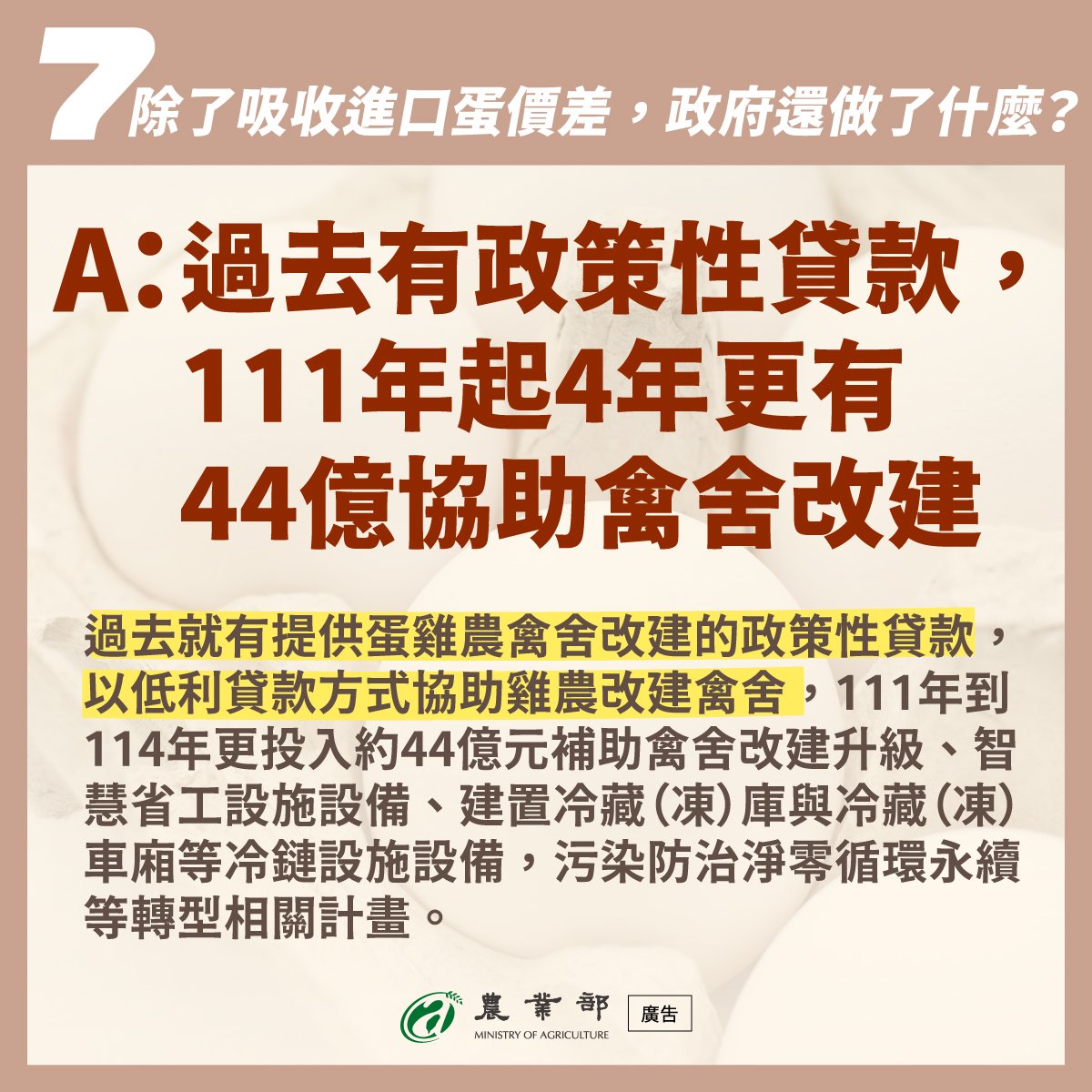 QA7_除了吸收進口蛋價差，政府還做了什麼